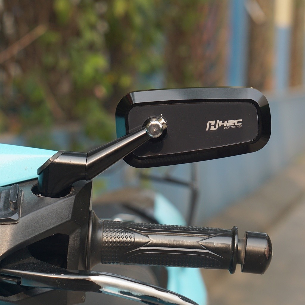 H2C Side Mirror Universal Motorcycle Aluminum Alloy Rearview Mirror CNC Xmax/V1/V2 Anti-glare Blue Mirror with Short Leg