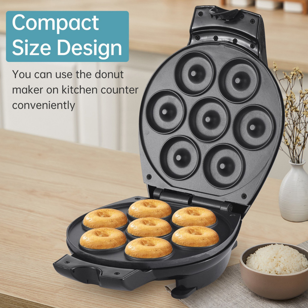 Non-stick Surface Food Donut Maker Electric Donut Maker Electric Mini Donut Maker 7-hole Non-stick Design User-friendly Dishwasher Safe 700w Small Donut for Southeast