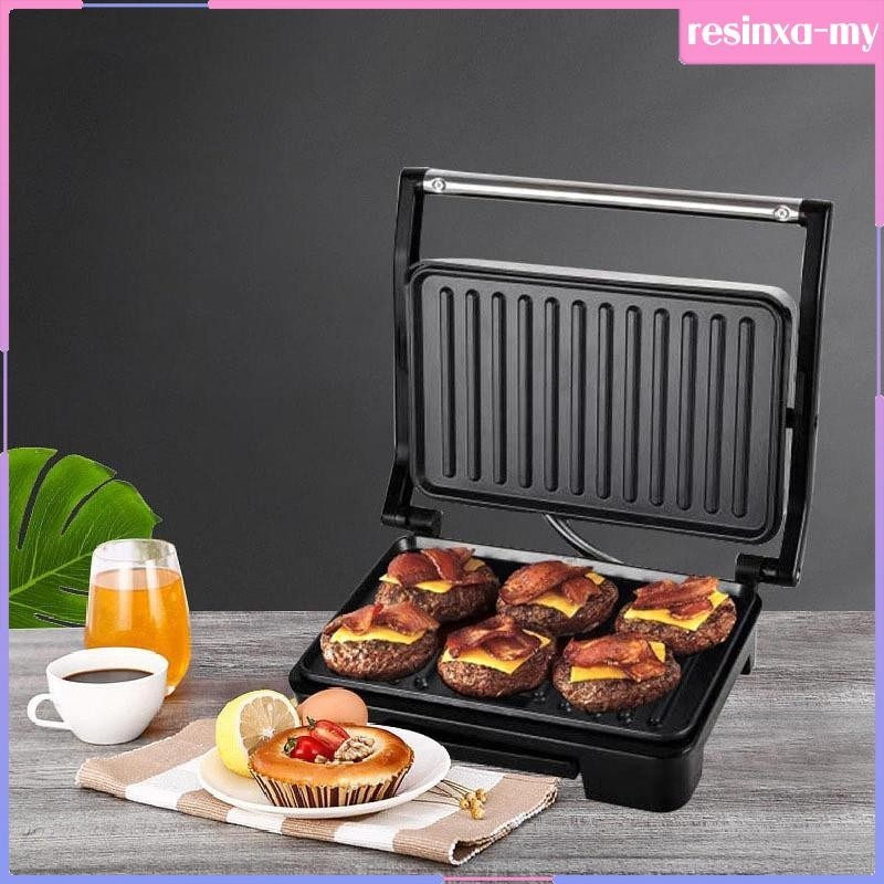 [ResinxaMY] Panini Press Grill Electric Indoor Grill 750W Handle Breakfast Sandwich Maker for Burgers Steak Grilled Cheese