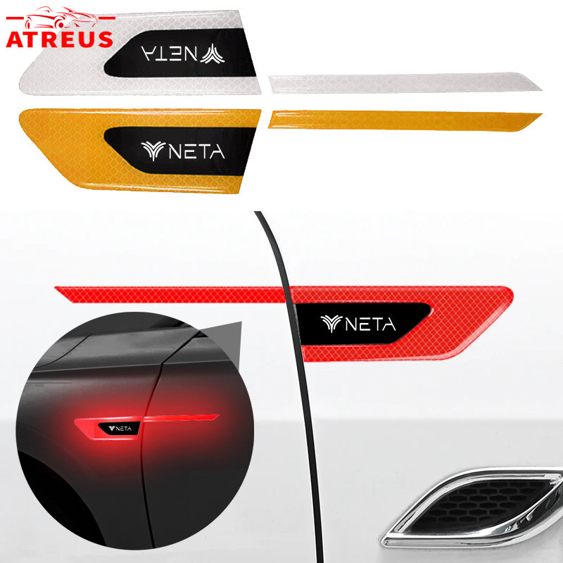 2Pcs Neta V U Pro X Car Fender Reflective Sticker Safety Warning Decorative Stickers Anti-Collision Scratch Protector