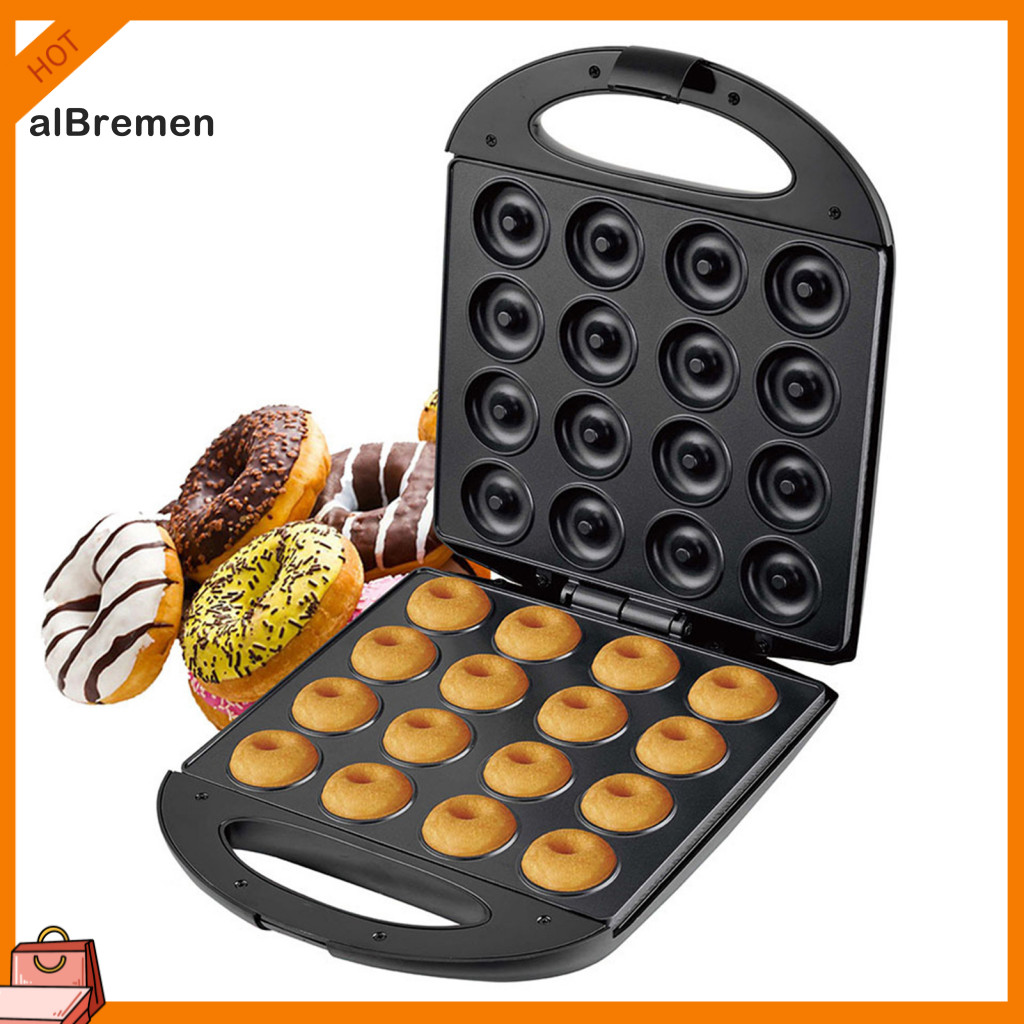 (New)  Kitchen Supplies One-step Donut Maker 16-hole Mini Donut Maker Machine with Non-stick Surface Easy to Use Dishwasher Safe Eu Plug Perfect for Homemade Donuts