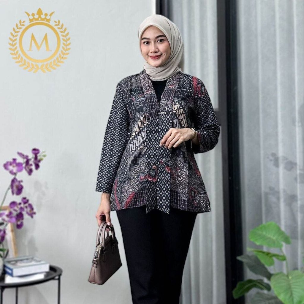 Must Reliable Irma Modern Women's Batik Kebaya Long Sleeve Puffy Blouse Work Clothes Durable - Image 2