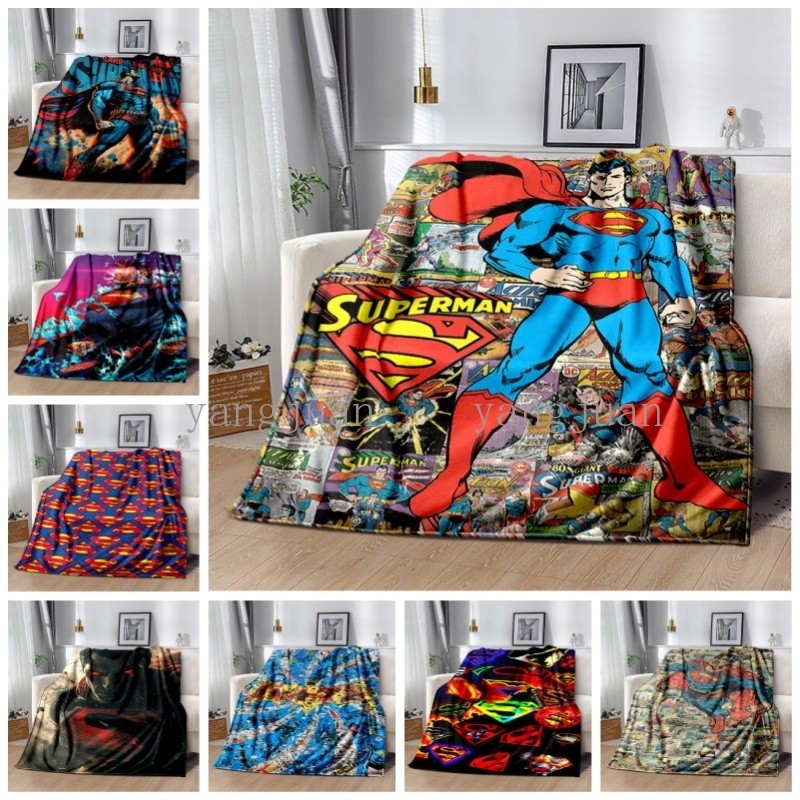 DC Justice League Blanket Personalized Superhero Batman Superman Flannel Blanket Soft and Warm Bedding Supplies Customizable