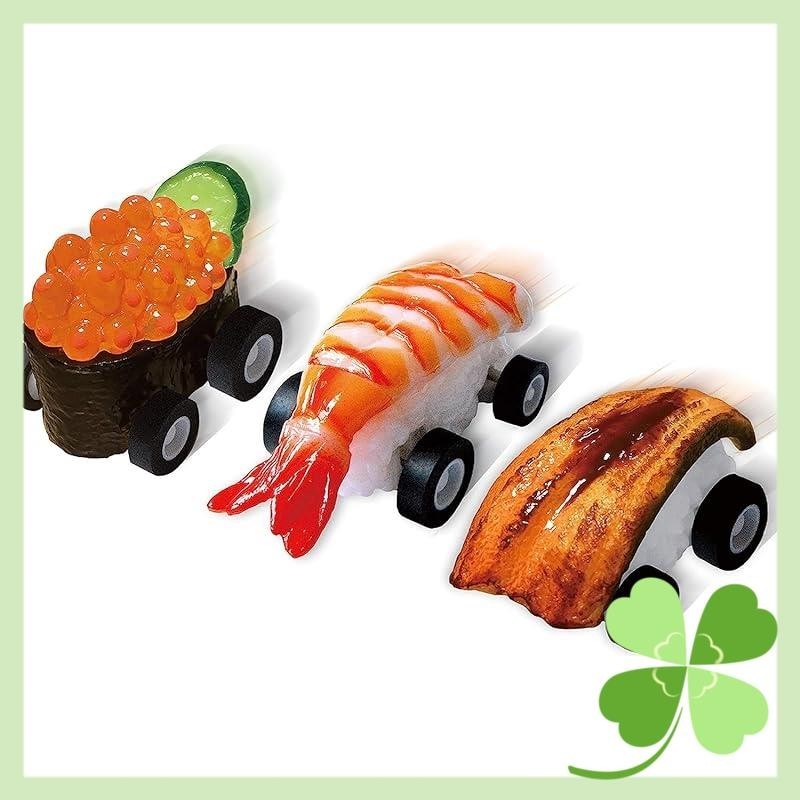 Sushi Boon 3-piece set - Ikura, shrimp, and anago. Food samples, handmade by artisans, made in Japan. Pull-back car, mini car, sushi, gift, souvenir, prize, fake food. Sushi Boon 3-piece set - Tamago, aji, chutoro. Food samples, handmade by artisans, made