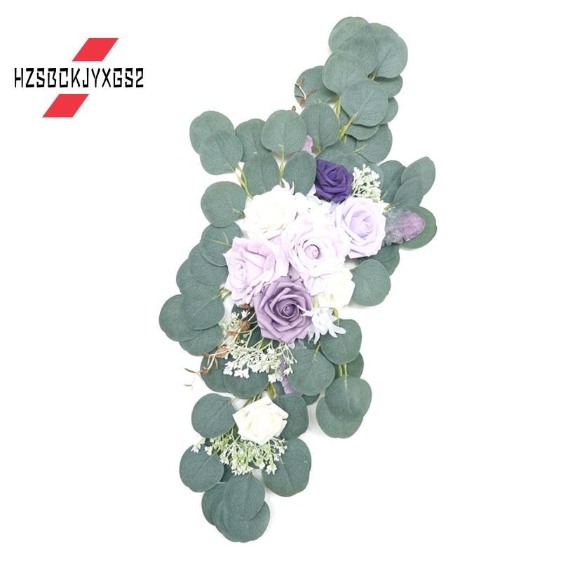 2Pcs Artificial Flower Welcome Wedding Guest Wedding Arch Background Wall Arrangement Welcome Check-in Desk Decoration