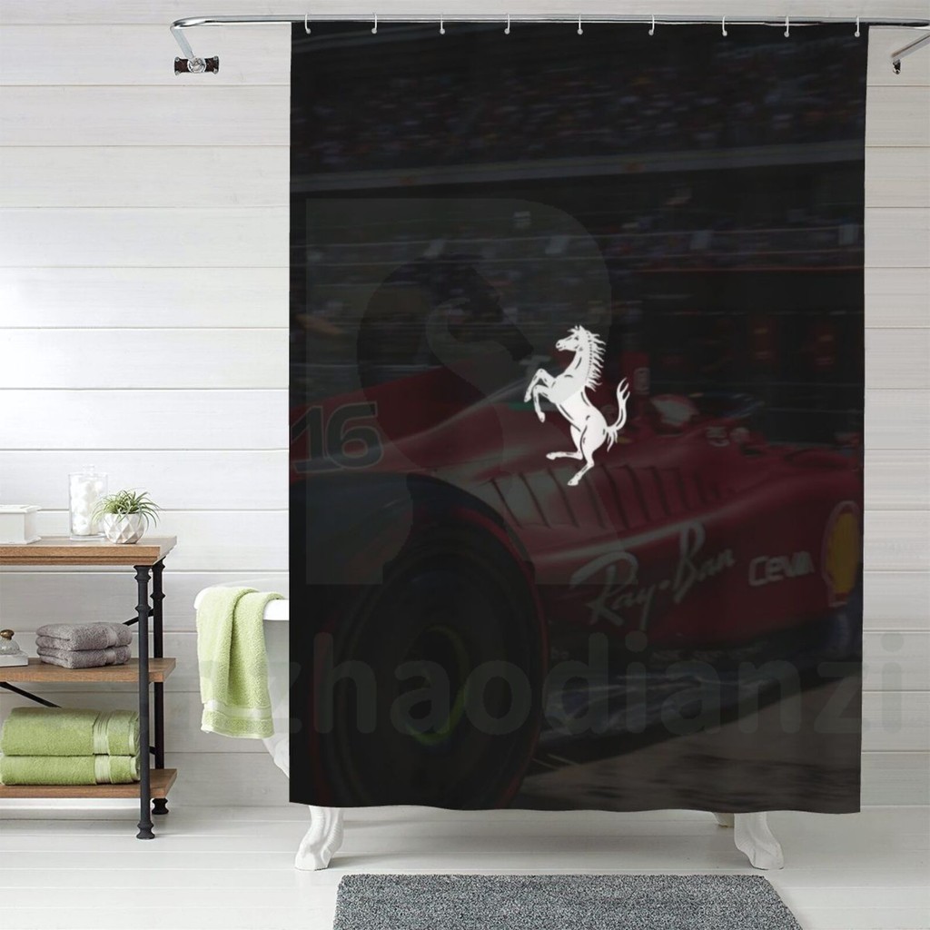 Ferrari-2 Customized 183cm * 152cm Merchandise Anime Shower Curtain for Bathroom Showers Bathtubs Bathroom Waterproof Partition Curtains