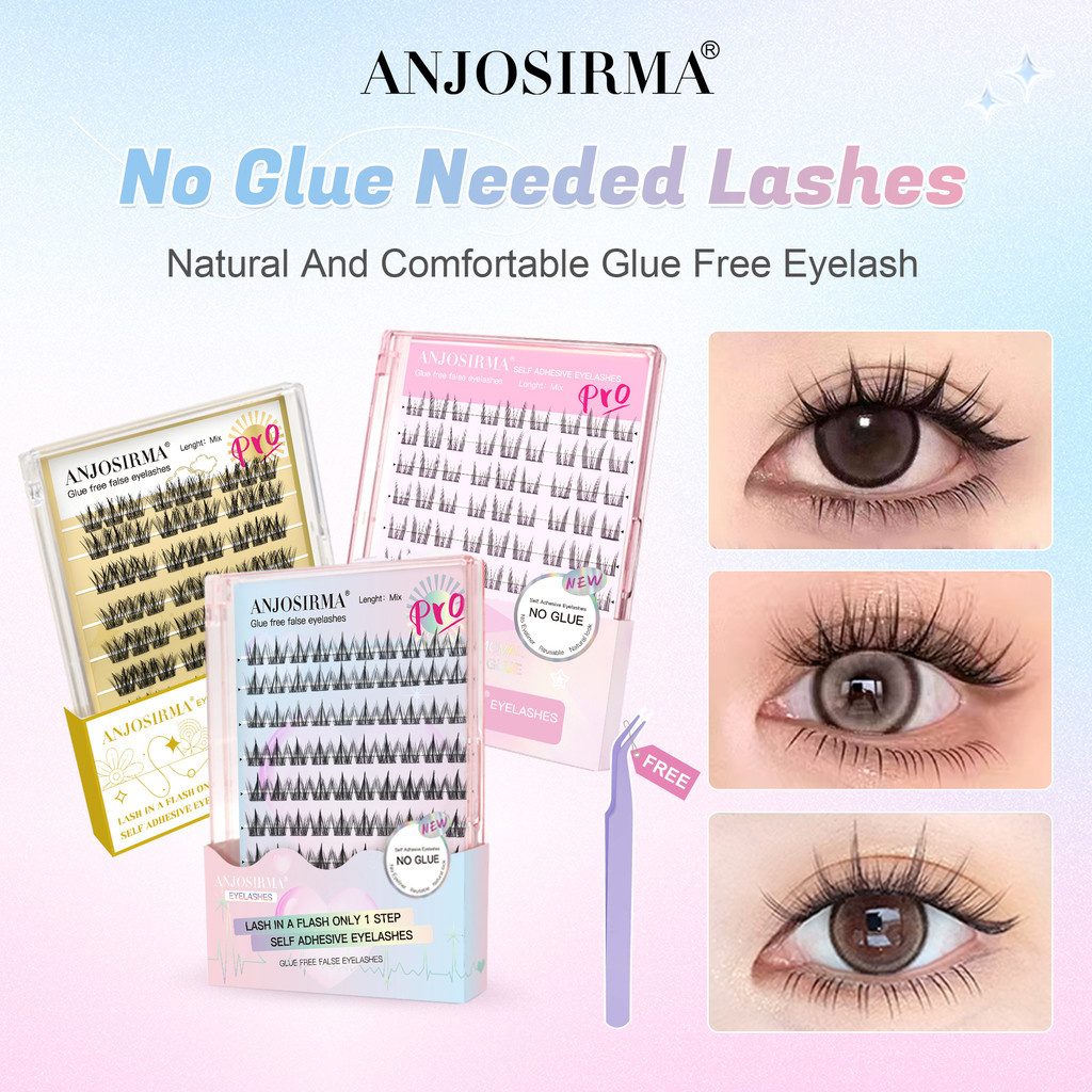 ANJOSIRMA Glue-free Eyelash 免胶水假睫毛 for Beginner (Sample Trial Pack) Self Adhesive Eyelashes 免胶睫毛