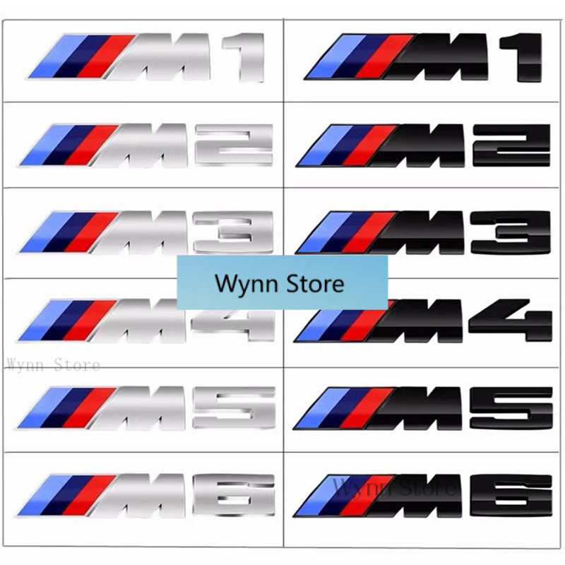 ♣♣For BMW M1 M2 M3 M4 M5 M6 M7 M8 logo Rear trunk emblem Car side sticker Back badge modification Wynn Store