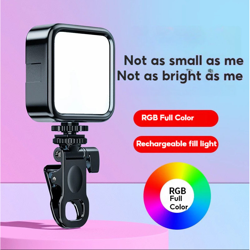 Mini LED Selfie Light Fill Light Portable Camera Light RGB Light 360° Full Color RGB Light Photography Usb Rechargeable Video Lights for live streaming Youtuber Tiktok 補光燈 拍攝
