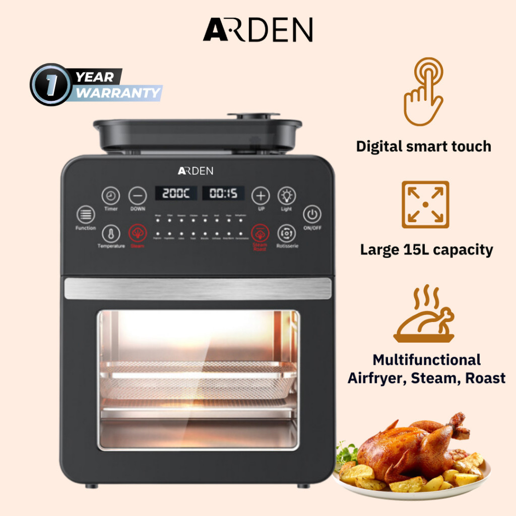 [Fast Delivery] Arden Kitchen (SG) 15L Electric Digital Air Fryer Oven with 16 Cook Presets