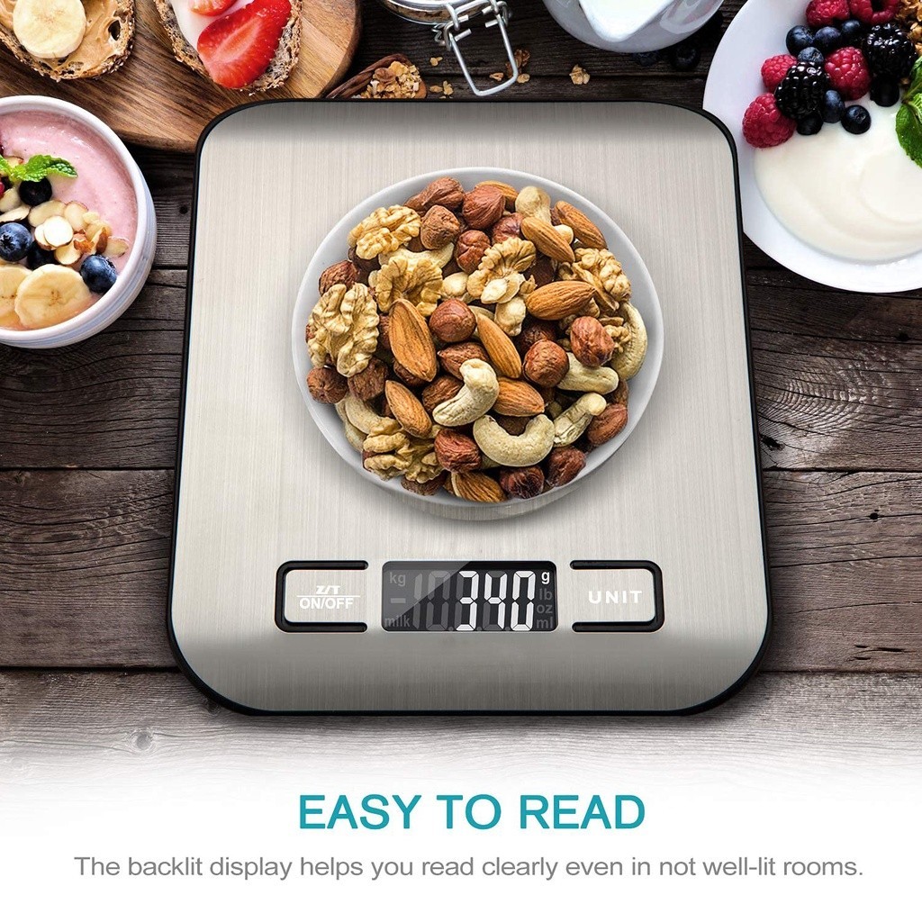 Utensil Home Electronic food scale kitchen stainless steel touch screen 10kg/1gfood Meal - Image 3