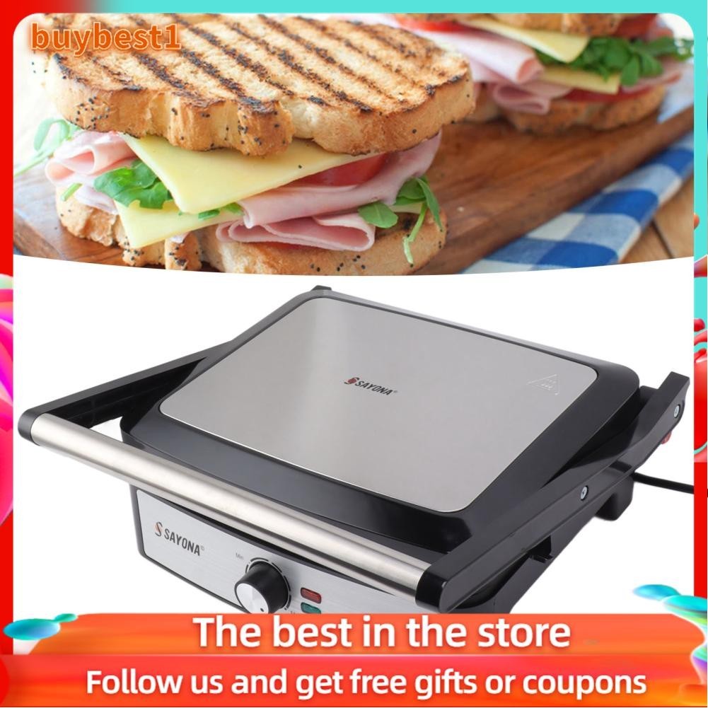 Buybest1 Press Maker Easy Clean Multiple Uses 220V Long Lasting Panini Non Stick High Efficiency for Home