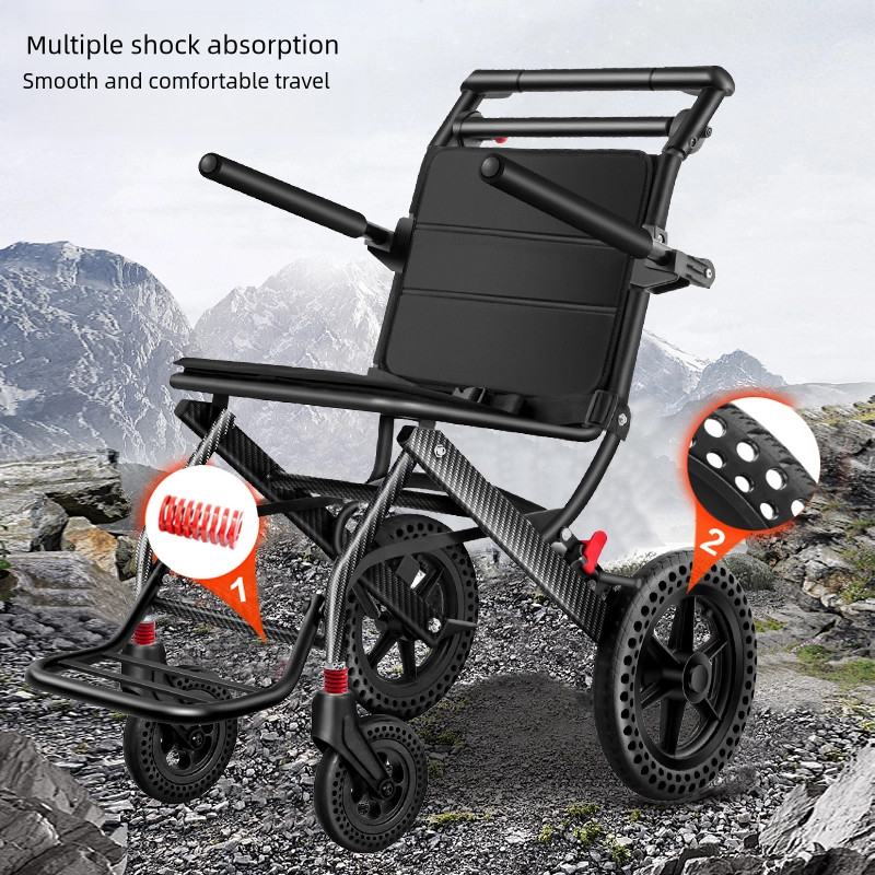 2024 seniors transport lightweight wheel chairs elderly foldable portable wheelchair for travel