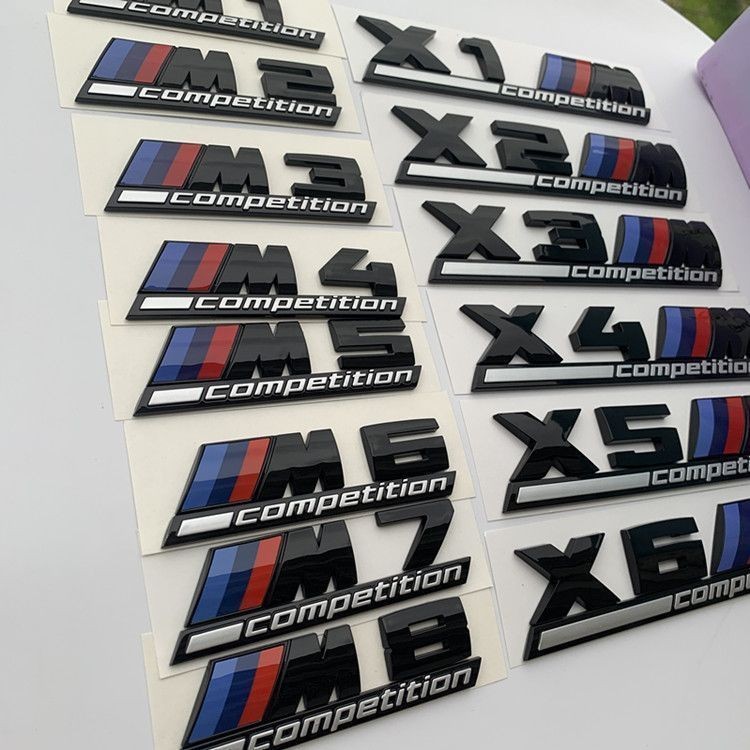 Suitable for BMW M Label Word Label Label M competition Modified X3M X4M X5M X6M M2 M5 M4 Rear Tail Label Car Sticker Digital Logo High Configuration
