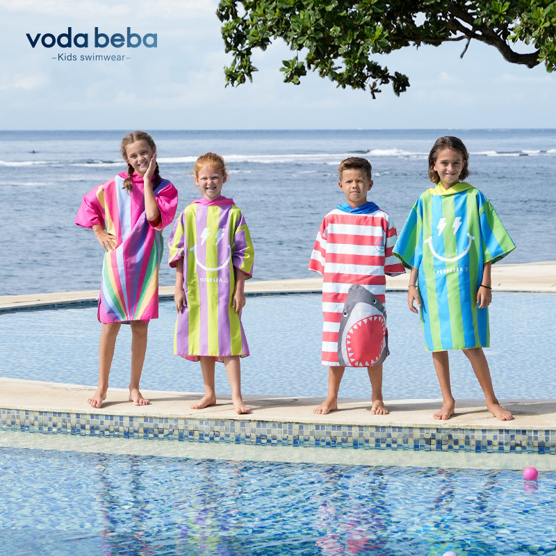 Children Cloak Beach Towel Absorb Water Quick-Drying