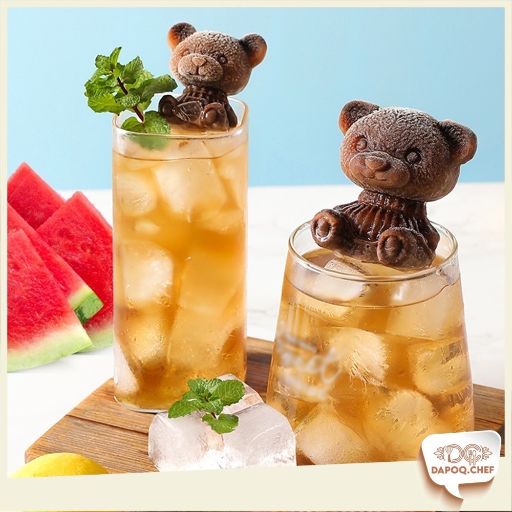 [DC] Ins 3D Silicone Cute Bear Ice Cube Mold / Creative Bear Shape Ice Maker for Coffee Milk Tea 泰迪熊制冰模具