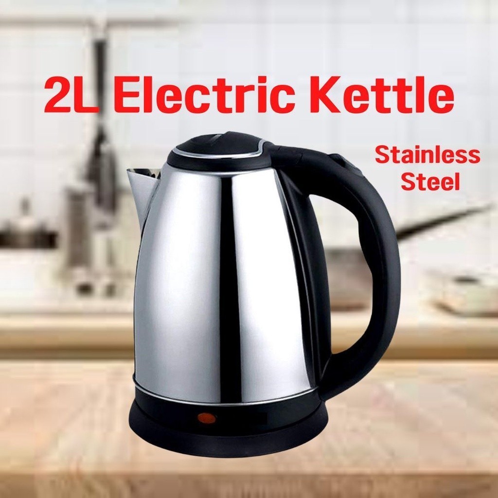 Stainless Steel Electric Automatic Cut Off Jug Kettle 2L Switch Jug Kettle Hot Water Heater Boiler Cerek Pemanas Air