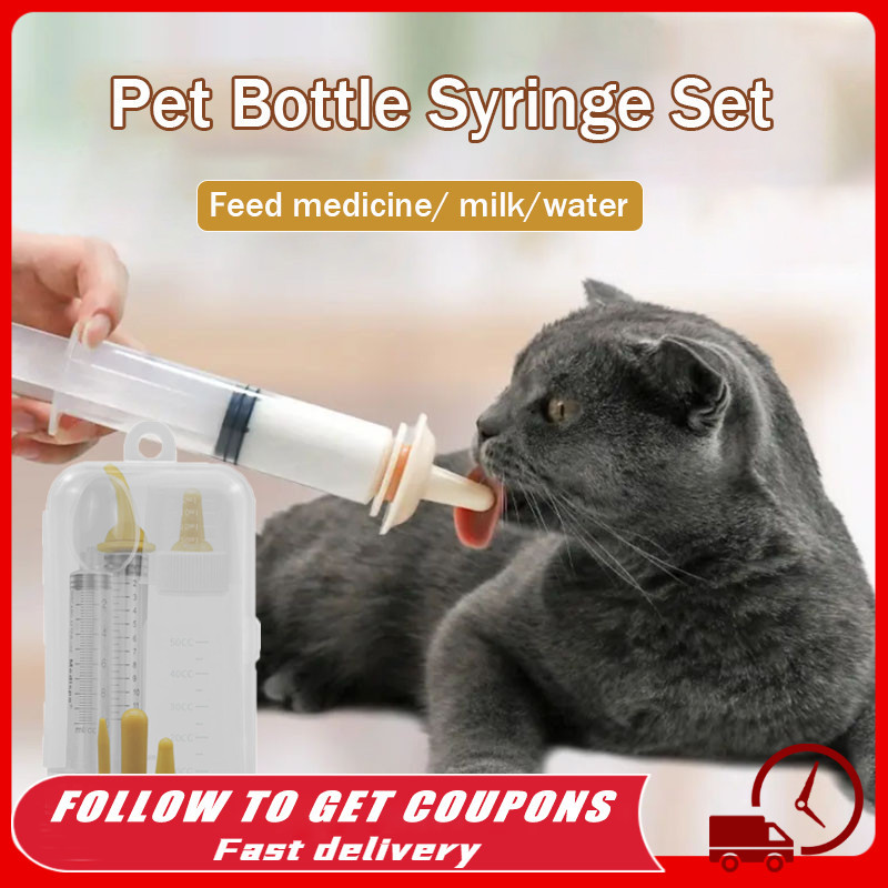 Pet Feeder Set with Box Kitten Milk Feeder Syringe Medicine Feeder Nursing Newborn Pet Feeding Tool Puppy Feeder