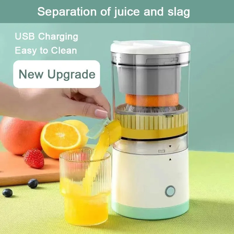 Citrus Fruits Juicer Electric Cordless Machine With Tap USB Rechargeable Hands-Free Portable Fruits Juice Maker Blender