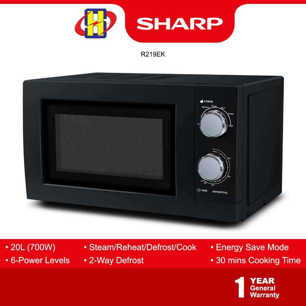 Sharp Microwave Oven (20L/700W) 6-Power Levels Basic Mechanical Microwave Oven R219EK