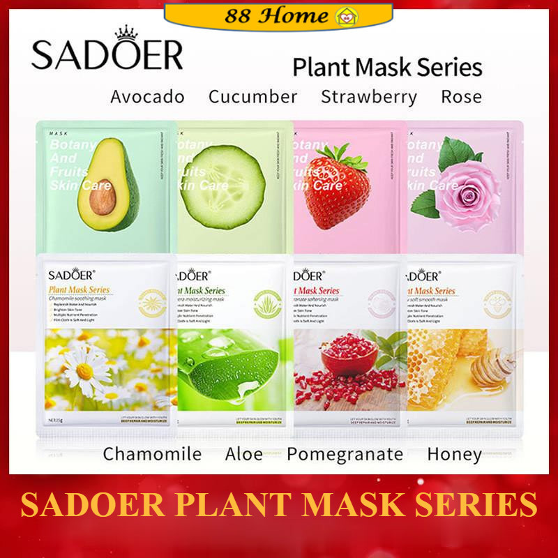 ❤️88Home❤️ SADOER Plant Essence Moisturizing Face Mask Skincare Beauty Facial Mask / Doorgift Masker Muka Murah 面膜