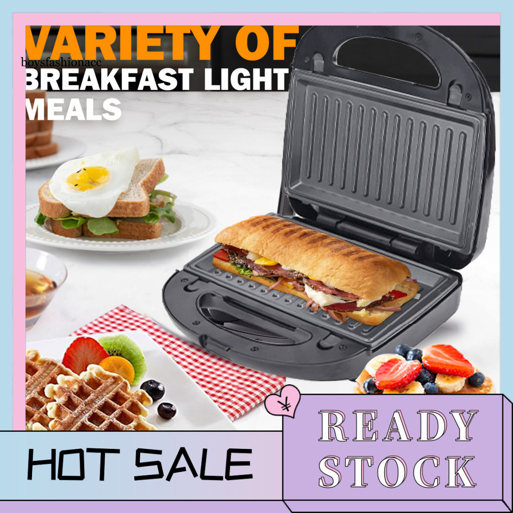 BF Omelet Maker 750w Non-stick Waffle Sandwich Maker Panini Press Set 3 in 1 Electric Appliance for Easy Cooking Removable Plates Included