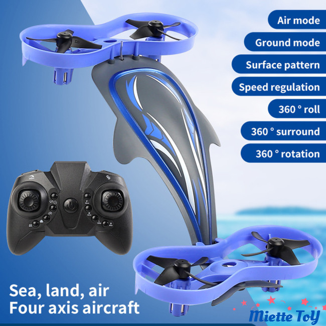 MIE Sea Land Air 3-in-1 Rc Drone 360 Degree Roll Rotation RC Quadcopter Remote Control Aircraft Toys For Boys Girls