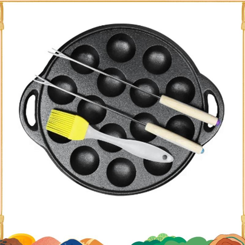 Cast Iron Pancake Octopus Ball Grill Octopuses Small Baking Pan Takoyaki Maker for Pancake Balls Poffertjes Takoyaki Banh Khot candlered