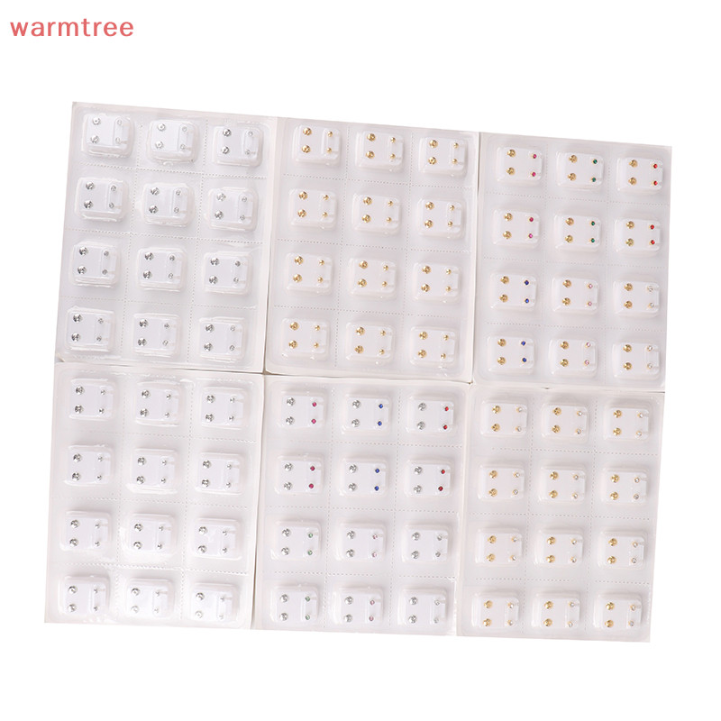 (warmtree) 24Pcs Earrings Tool Ear Stud Surgical Steel Earrings Women