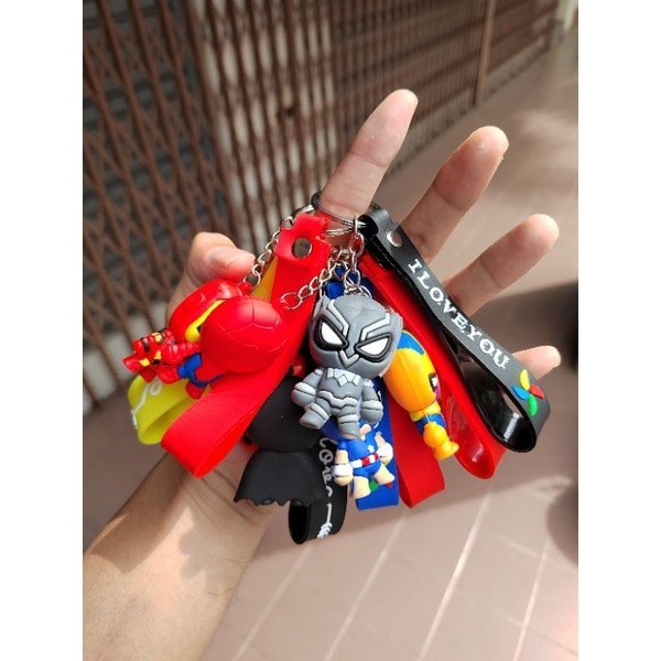 [Malaysia Seller] High Quality Silicone Avengers Marvels Keychain Marvels Merchandise With Belt