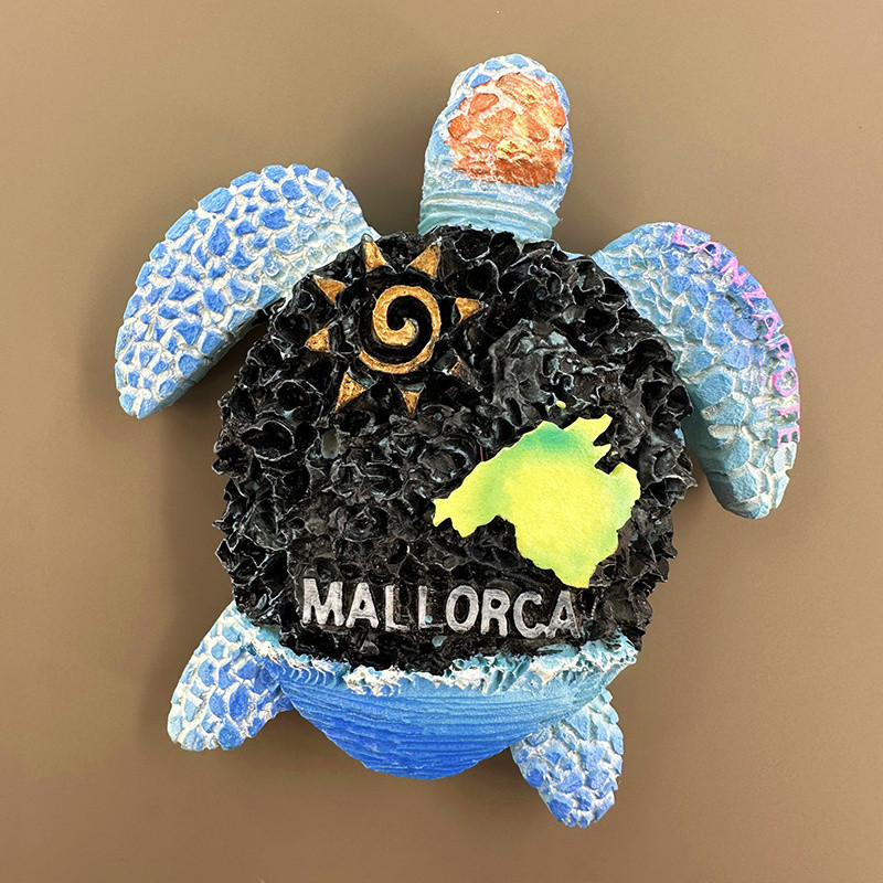 Spanish Mallorca Sea View Turtle Map Fridge Stickers Tourist Souvenir Refrigerator Stickers Home Decoration