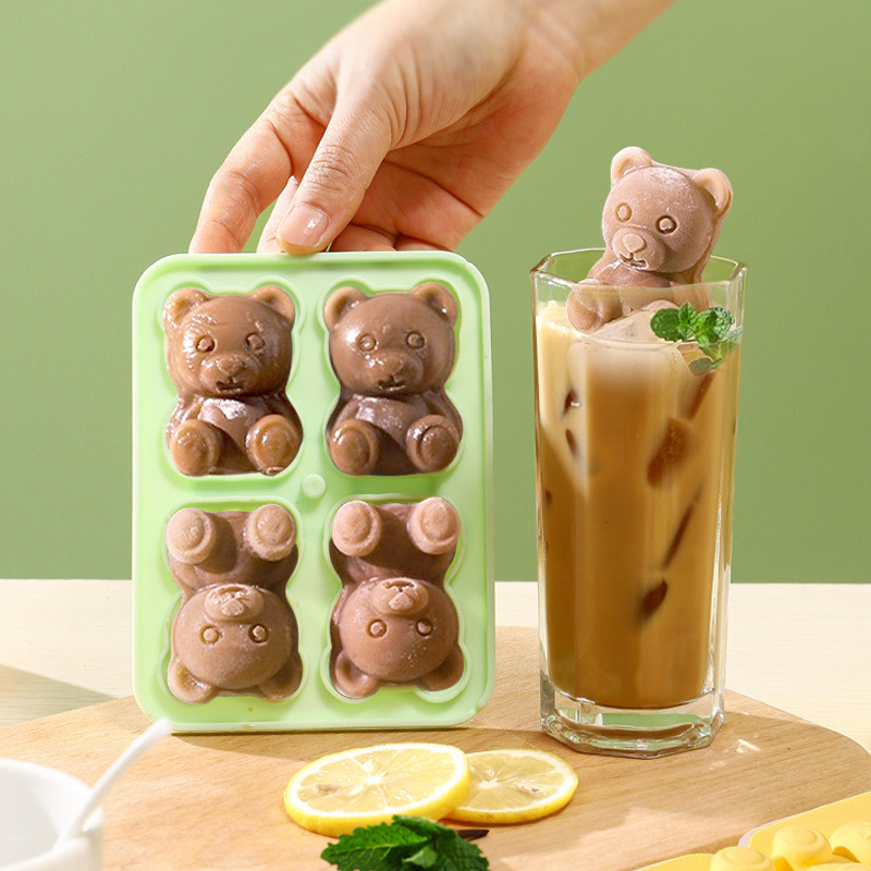 Bear Ice Cube Mold Bear Ice Tray Ice Ball Silicone Ice Tray Influencer Ice Cream Ice Cream Frozen Ice Ball Ice Box Mold