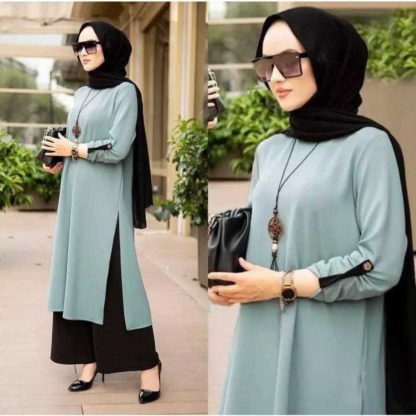 Quality Have Latest long tunic women premium airflow crinkle material 2024 - Image 5