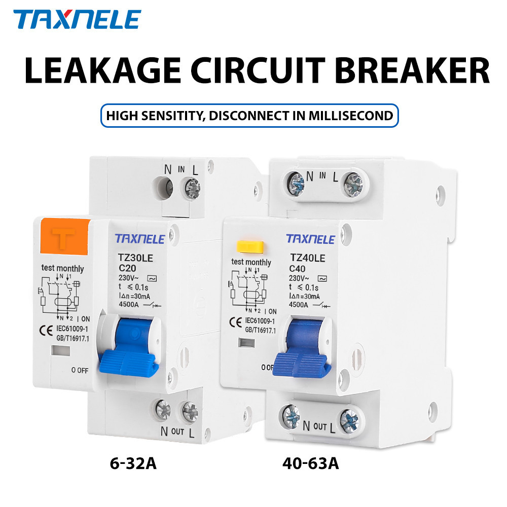 DZ30LE DZ40LE EPNL DPNL 230V 1P+N Residual Current Circuit Breaker Over And Short Current Leakage Protection RCBO MCB 16