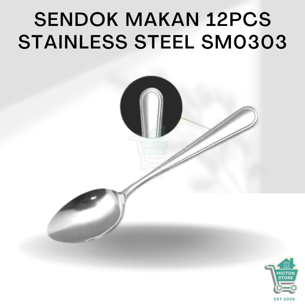 Bezton Premium Stainless Steel Spoon 1/6 mm SM03 Stainless Spoon Stainless Steel Spoon Stainless Steel Spoon Metal Spoon Stainless Spoon Stainless Kitchen Spoon Stainless Cutlery Stainless Cutlery GLX