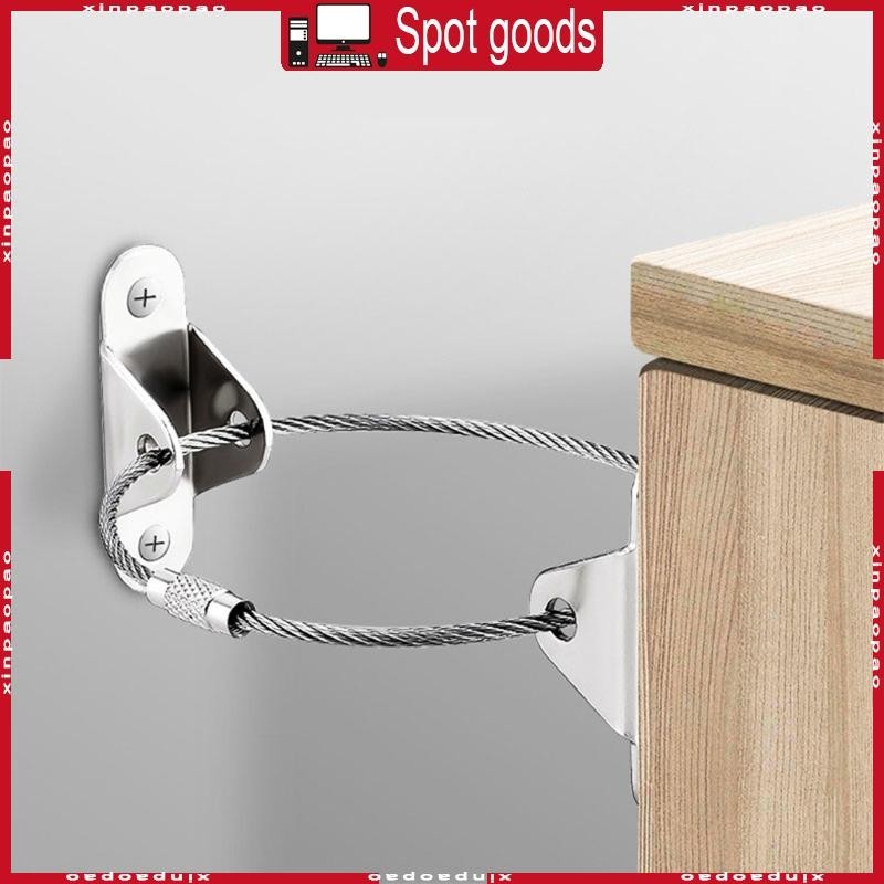 XI Furniture Straps Stainless Steel Furniture Wall Anchors Earthquake Anti-tip Prevention Device with Installation Screw