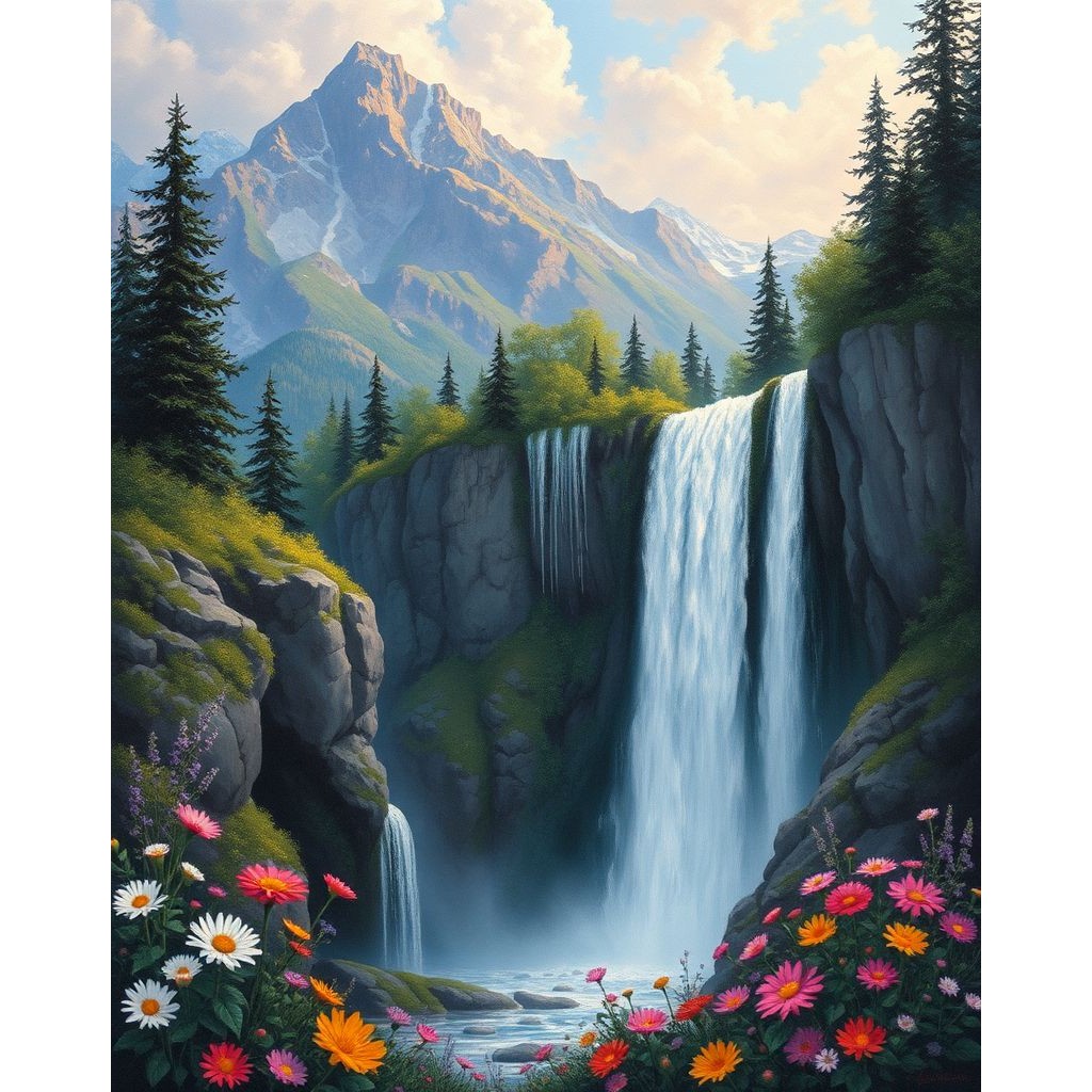 Beautiful Abstract Waterfall Canvas Painting for Wall Decor ,Bedroom, Home and Gift