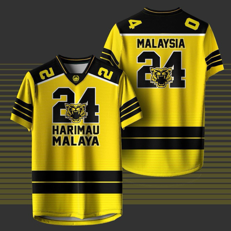 (Oufisun 5 Day Delivery） 3d Tiger Graphics Jersey Unisex Full Sublimation Viral Ootd Retro Collar Baju Jersi Football Jersey Plus Size Baju Raya Ootd Viral Jersi Malaysia Team Wear Short Sleeve T Shirt