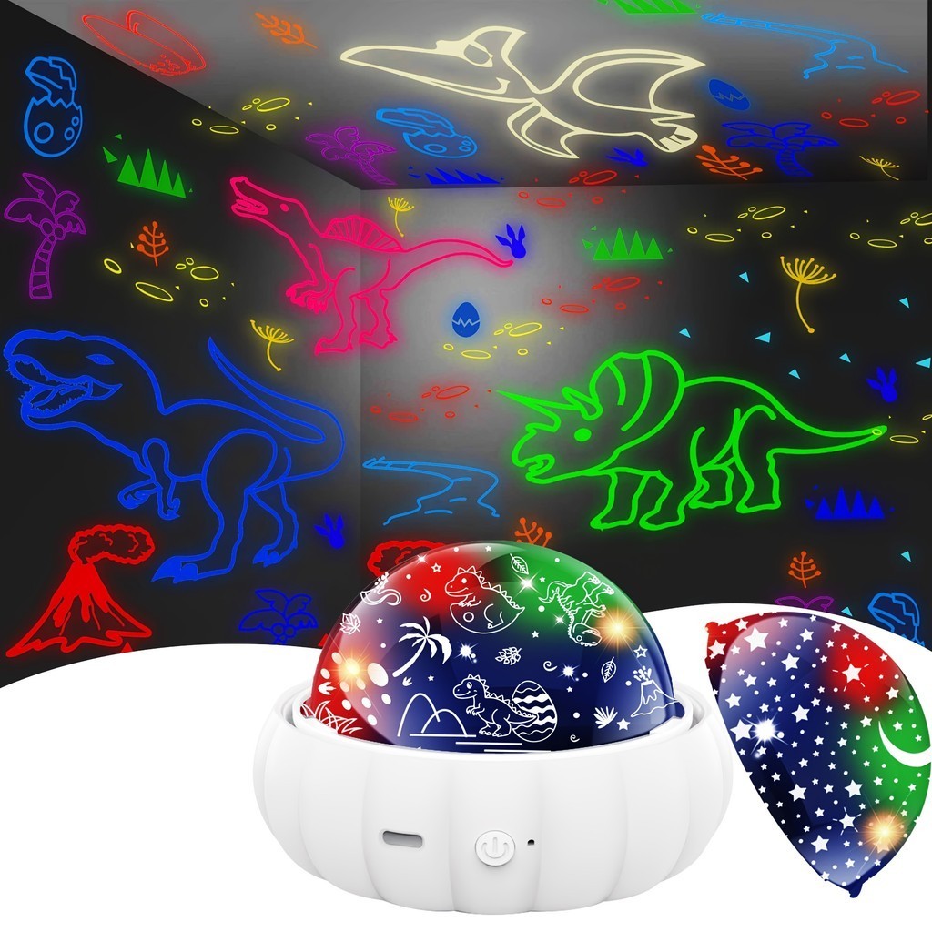 Star Moon Projector Night Light, Unicorn Dinosaur Projection 360° Rotation Lamp,Colors Changing Lights for Birthday Festival Gift