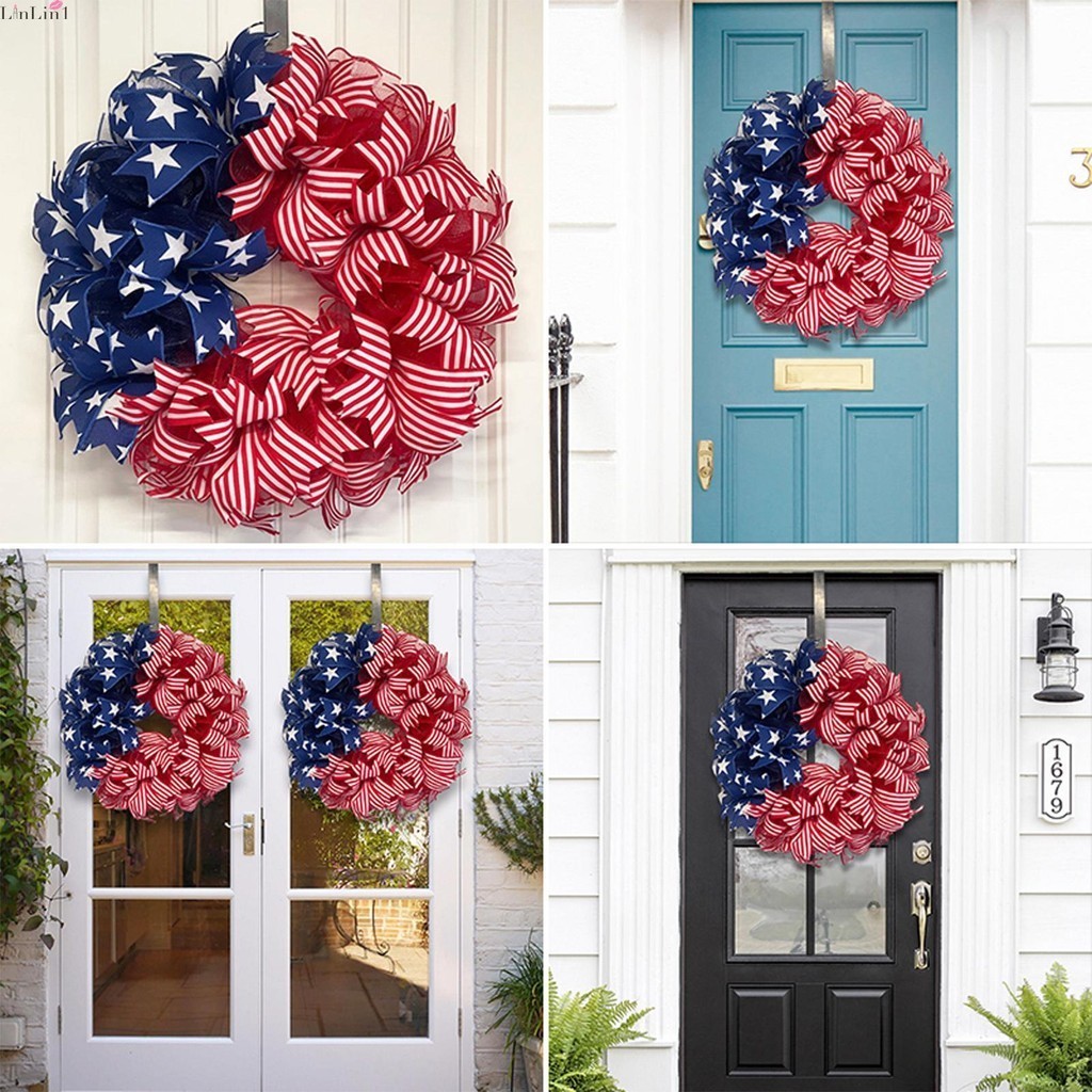 4th of July American Style Wreath Handcrafted Memorial Day Decorations