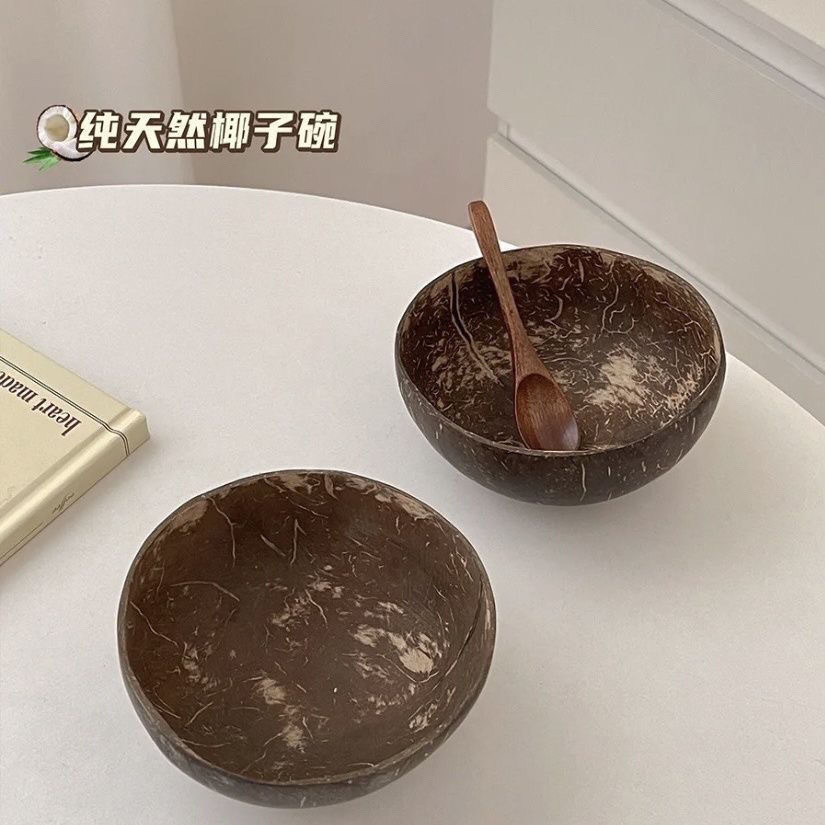 [Doros] Coconut Bowl Natural Influencer Coconut Bowl Coconut Shell Bowl Coconut Shell Bowl Cute Dessert Bowl Yogurt Bowl Household Salad Bowl