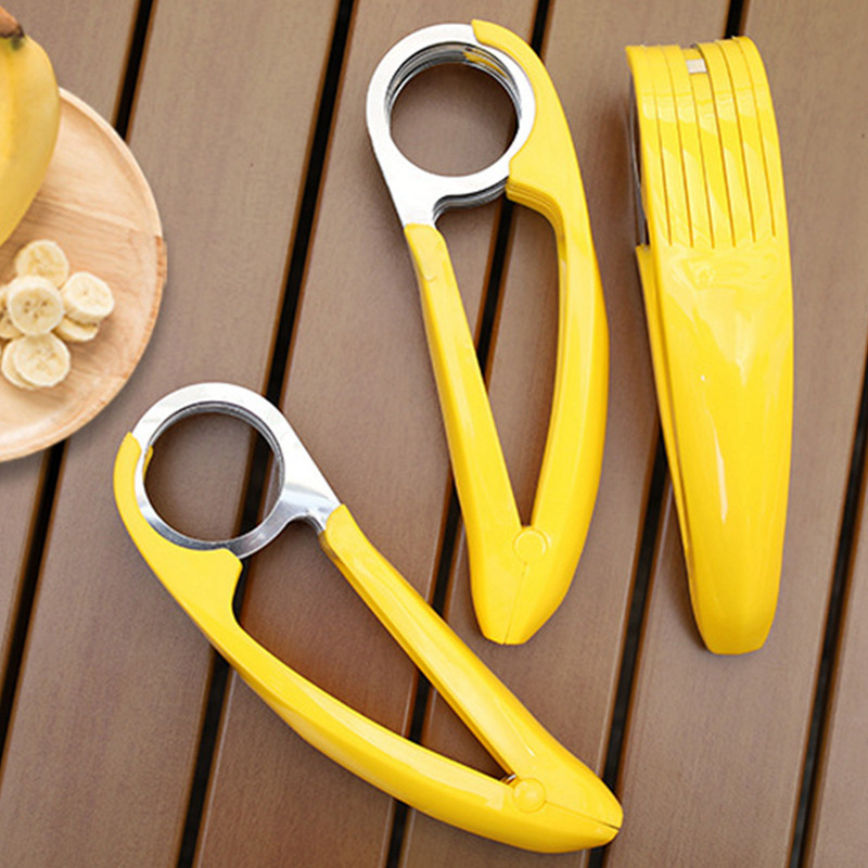 LRM Banana Slicer Stainless Steel Banana Slicer Eco-Friendly Banana Cutting Artifact Kitchen Ham Sausage Splitter