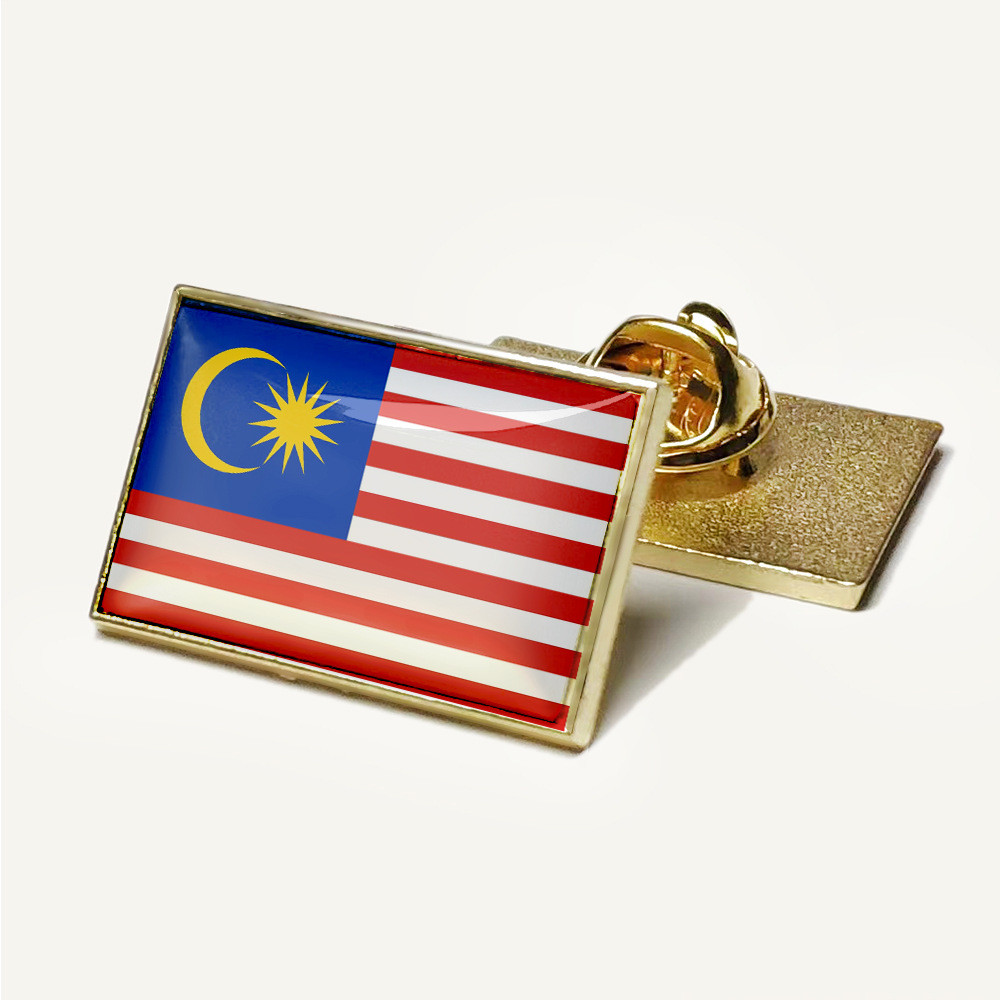 2 * 1.5 cm Malaysian Flag Badge Brooch Crystal Dropping Glue Pin Badge