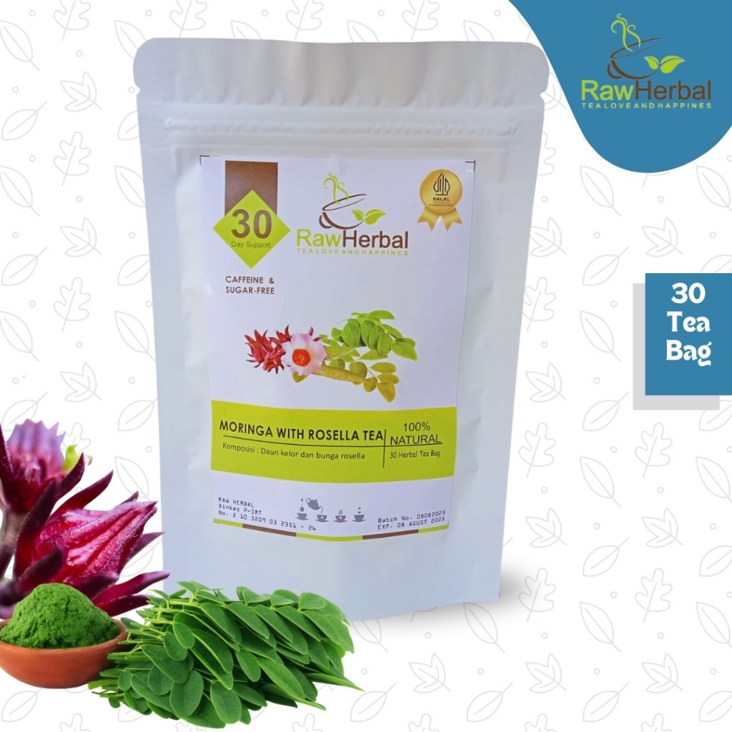 Accessory Travel Moringa Rosella Tea : Teh Daun Kelor & Merah Isi 30 Bag x1 Daily Portable - Image 5