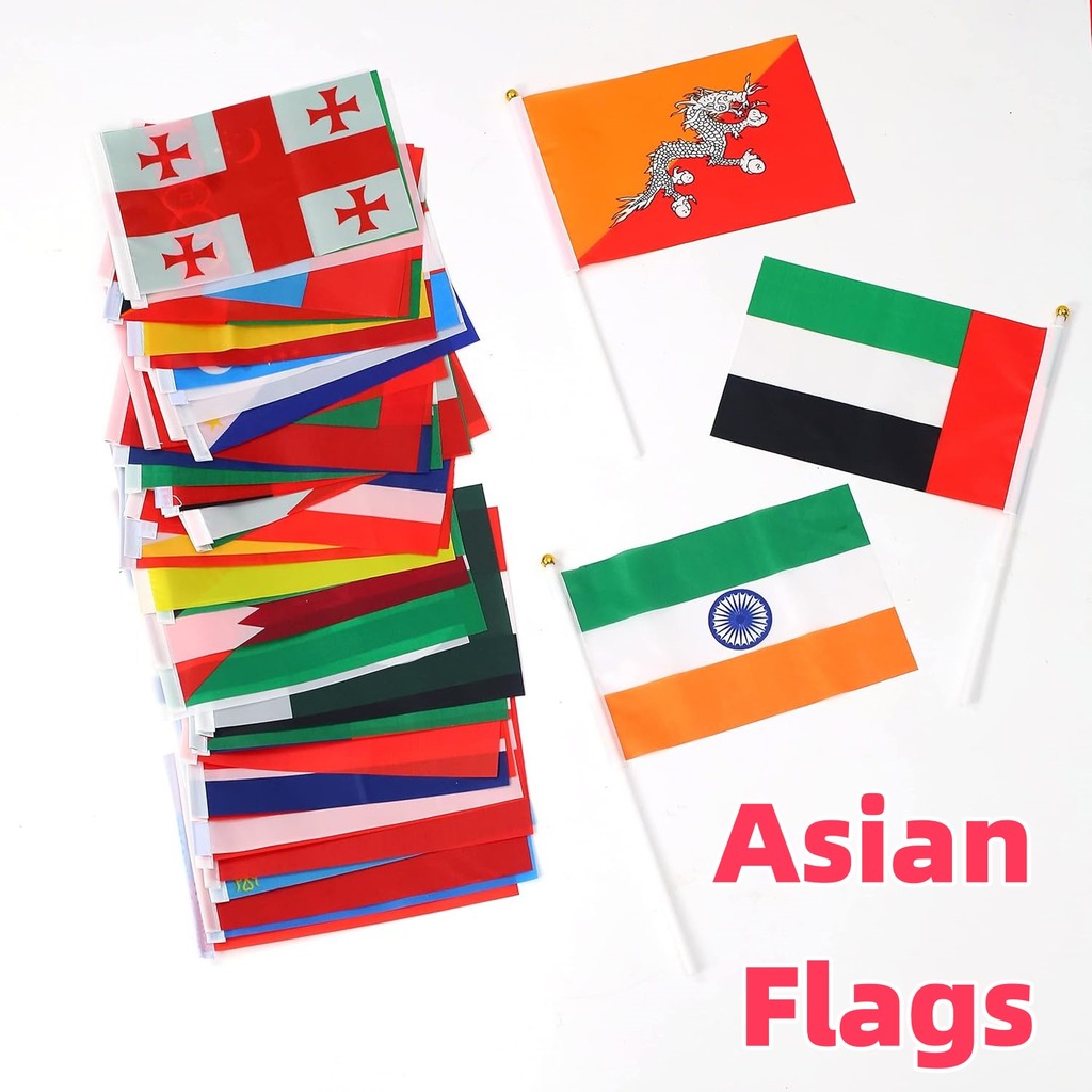 All Asian Country Flag Asia Small Hand Flag Thailand,Laos,Japan,Pakistan,India,Kazakhstan,Iran,Turkey World Flag Decorations