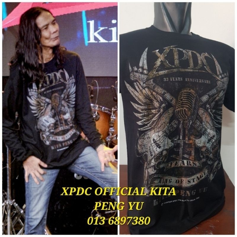 XPDC _33 YEARS ANNIVERSARY_Baju- MERCHANDISE_SHORT SLEEVE Rock Band Retro Street Design Band T-shirt
