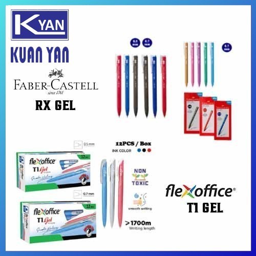 Faber-Castell RX Gel Pen/ Flex Office T1 Gel / 0.5 / 0.7 | Black/Blue/Red [Per Pcs]