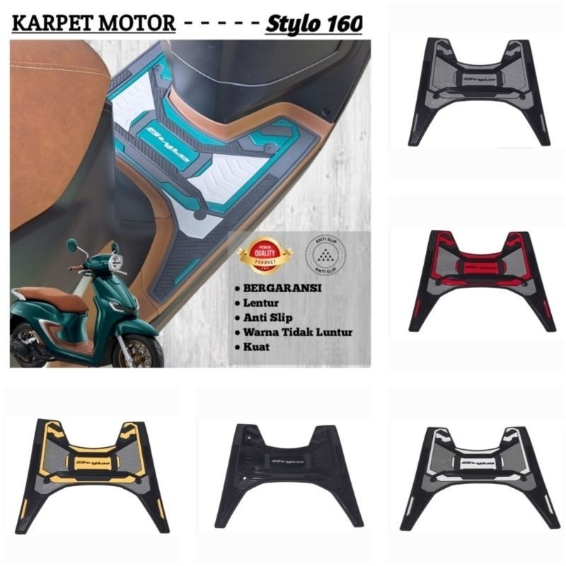 HIJAU MERAH [NEW] Stylo Carpet Honda STYLO 2024 2025 Premium Rubber MOTOFREED Green Red Yellow White Grey