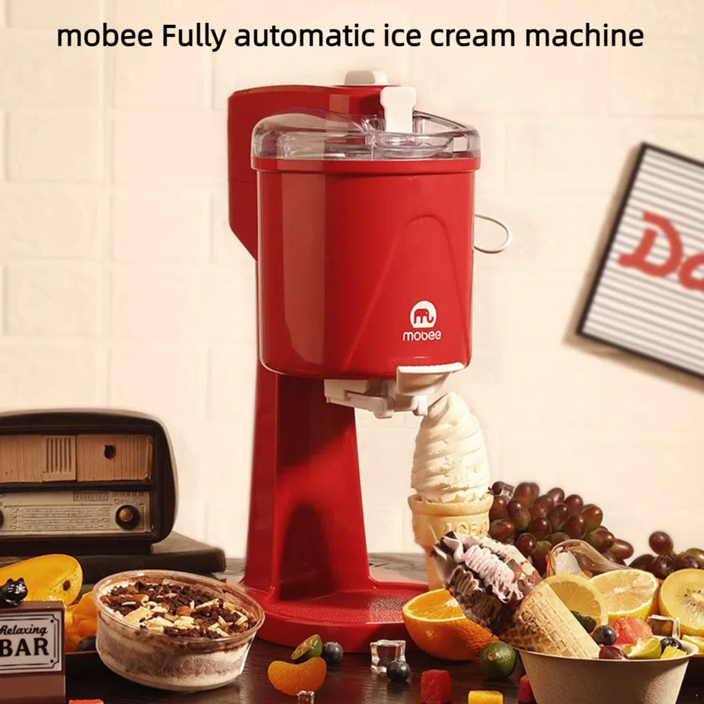 Mobee Ice Cream Maker Household Small Mini Automatic Cone Ice Cream Maker Children Homemade Commercial DIY Cream Maker