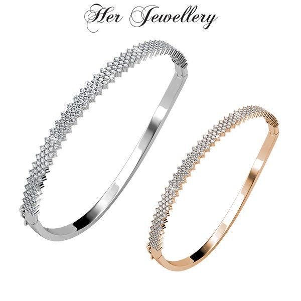 Her Jewellery Honey Bangle - Luxury Crystal Embellishments with 18K Gold plating